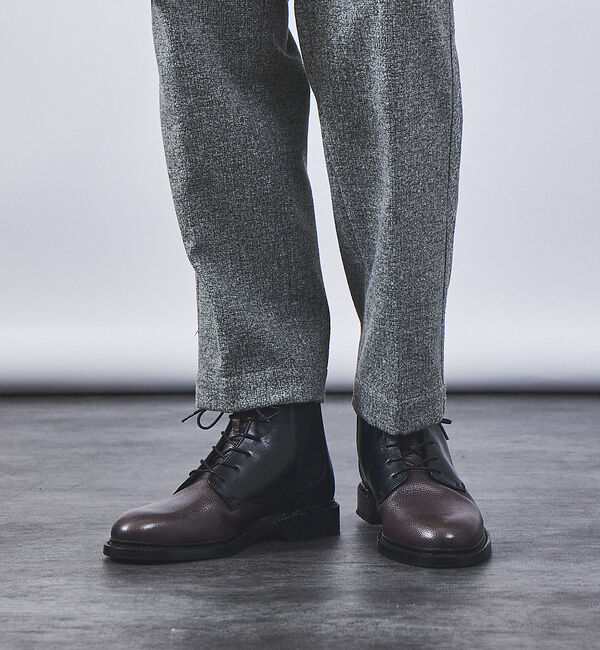 alfredoBANNISTER「グッドイヤー製法 レースアップ サイドゴア 6ホール プレーントゥ ダービー ブ」|ショートブーツ|