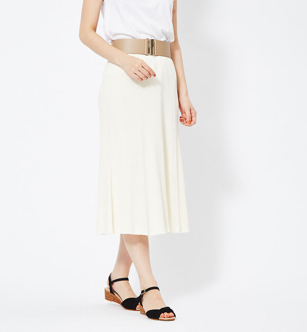 Rouge vif「リブフレアスカート」|スカート|アイボリー