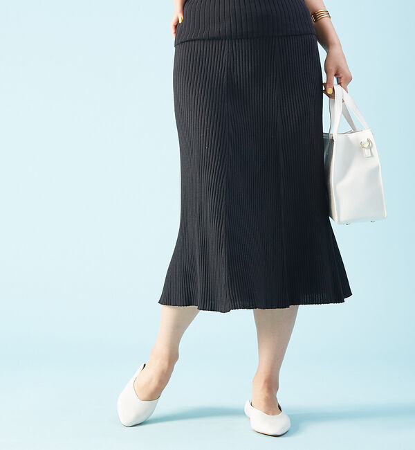 Rouge vif「リブフレアスカート」|スカート|ブラック