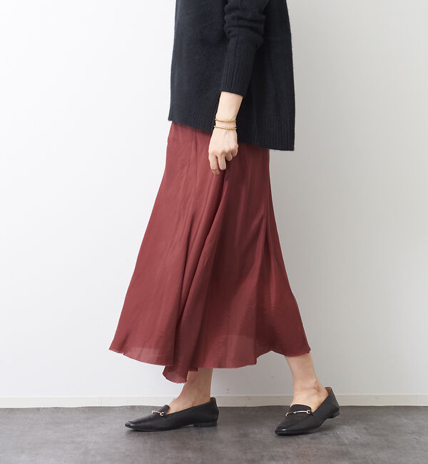 Rouge vif「キュプラスカート」|スカート|ボルドー