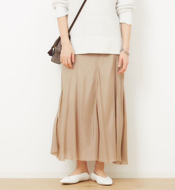 Rouge vif「キュプラスカート」|スカート|ベージュ