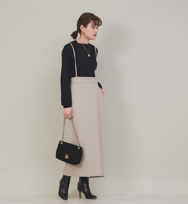 Rouge vif「【XSサイズ展開】【ロングセラー】サスペンダータイトスカート」|スカート|