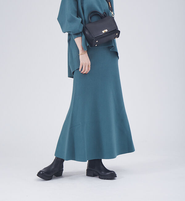 Rouge vif「【セットアップ対応】フレアニットスカート」|スカート|セージグリーン