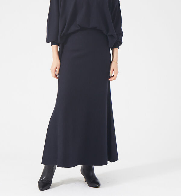 Rouge vif「【セットアップ対応】フレアニットスカート」|スカート|ネイビー