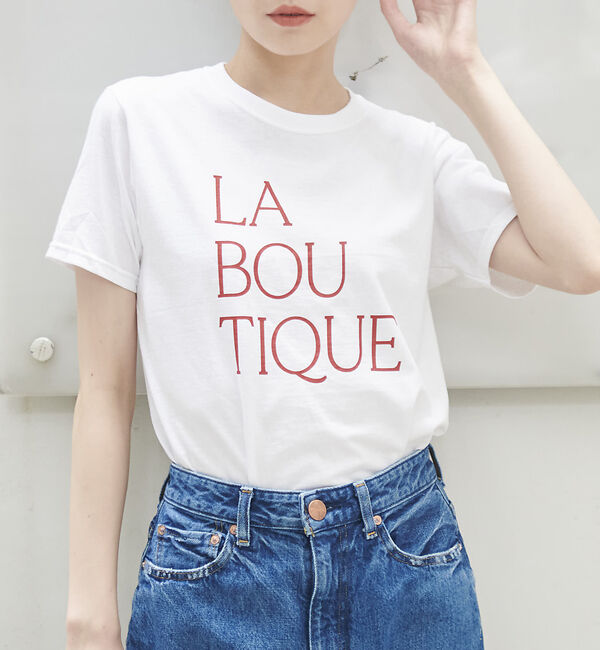 Rouge vif「前後ロゴコンパクトT」|Tシャツ・カットソー|ホワイト