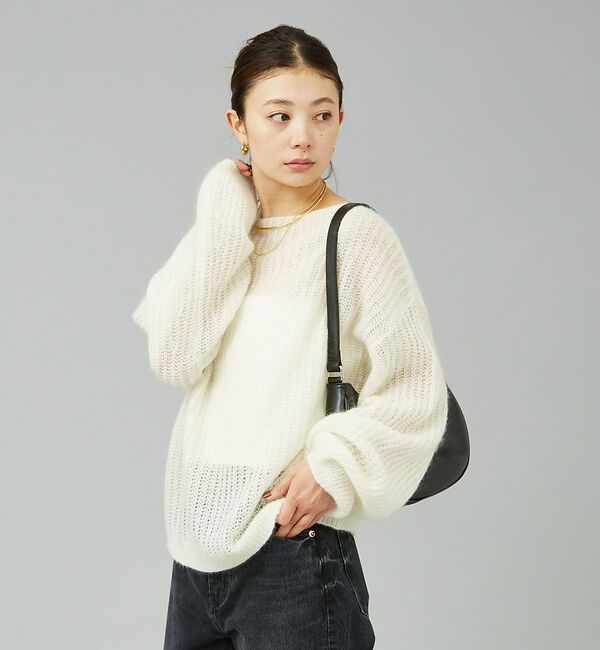 Rouge vif「モヘアライクシアー2WAY ニットプルオーバー」|ニット・セーター|