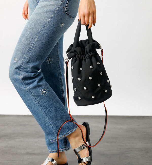 Rouge vif「【cheek/チーク】2WAY ミニショルダーバッグ / ラインストーン / キ」|ショルダー・メッセンジャー|ブラック