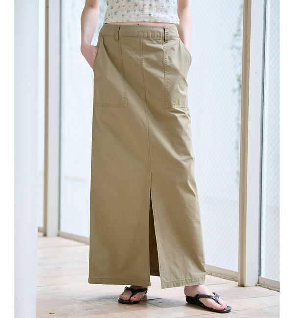 Rouge vif「【MICA&DEAL/マイカアンドディール】ミリタリースカート / スリット /」|スカート|ベージュ