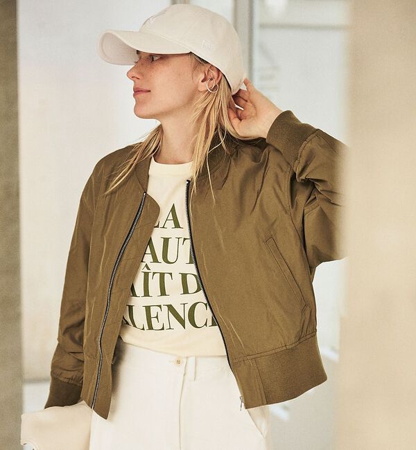 Rouge vif「ミリタリーブルゾン/形状記憶/シワ防止」|ブルゾン・スタジャン|カーキ