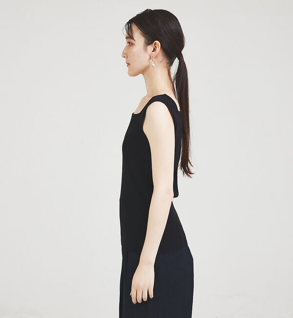 qualite「スクエアノースリーブニット」|キャミソール|