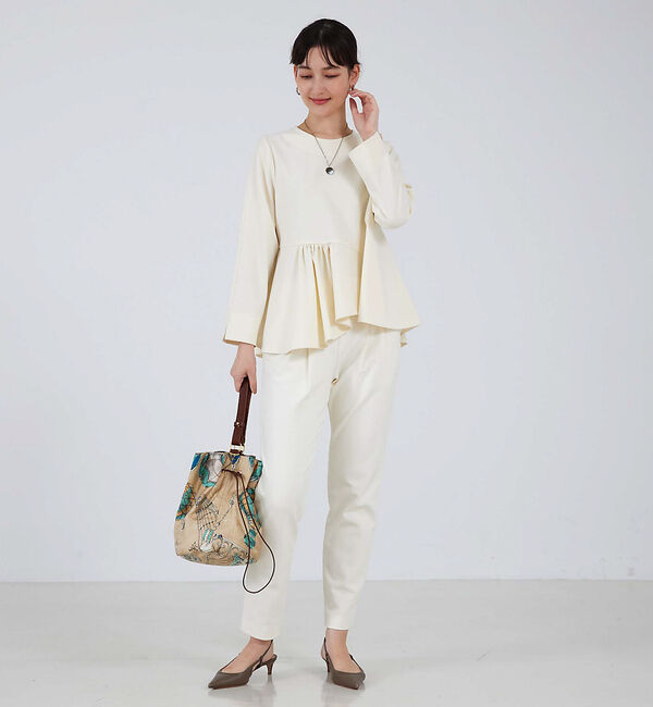 qualite「【ベストセラー】2WAYバックピーチタックパンツ」|スラックス|