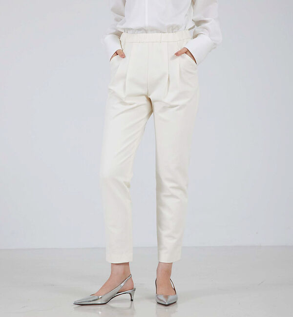 qualite「【ベストセラー】2WAYバックピーチタックパンツ」|スラックス|