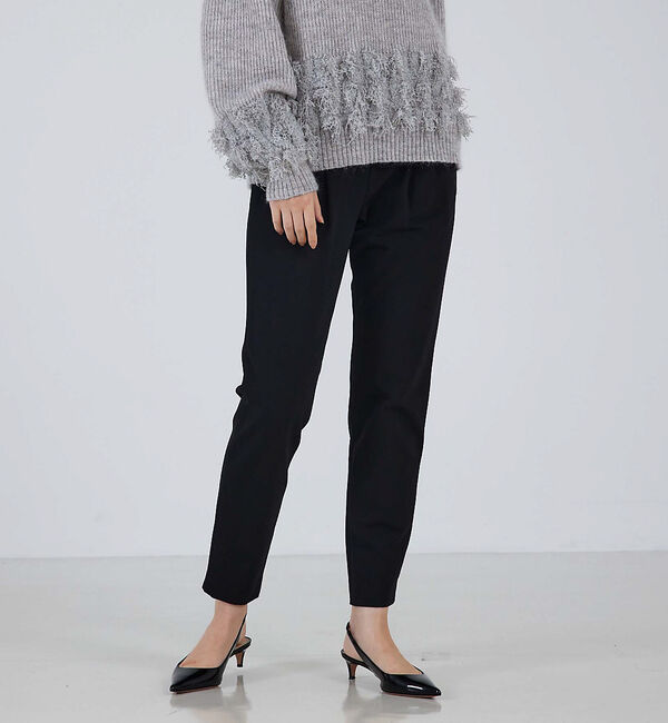 qualite「【ベストセラー】2WAYバックピーチタックパンツ」|スラックス|ブラック