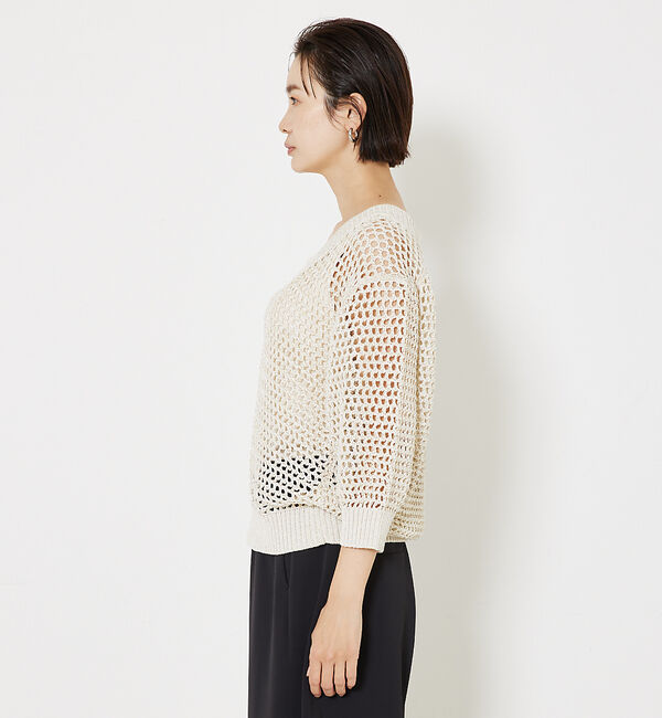 qualite「ラメローゲージVネックニット」|ニット・セーター|