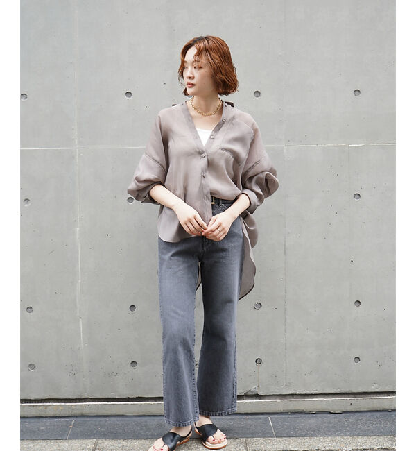 qualite「【大人シアーシャツ】バックスリットシアーシャツ」|シャツ・ブラウス|