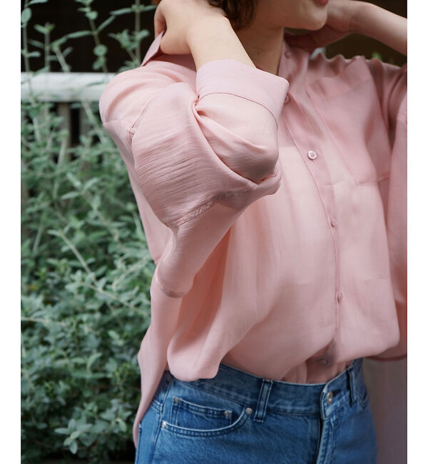 qualite「【大人シアーシャツ】バックスリットシアーシャツ」|シャツ・ブラウス|