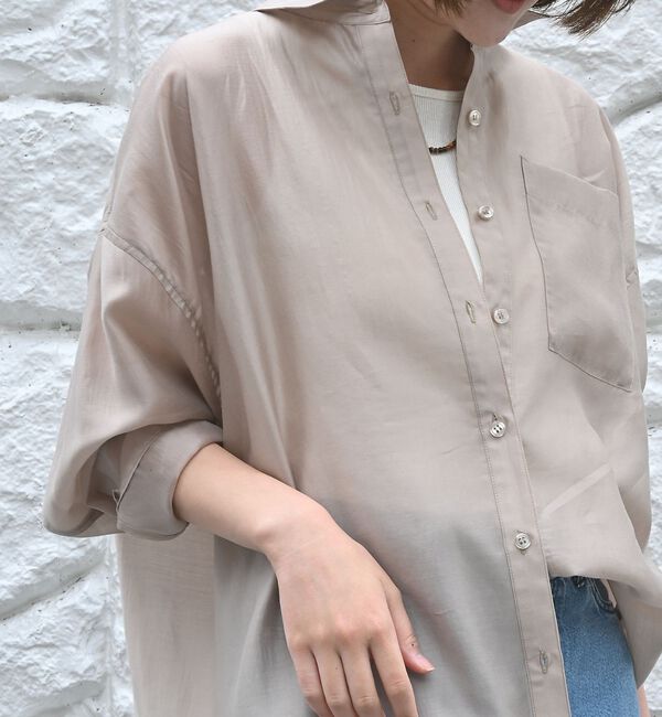 qualite「【大人シアーシャツ】バックスリットシアーシャツ」|シャツ・ブラウス|