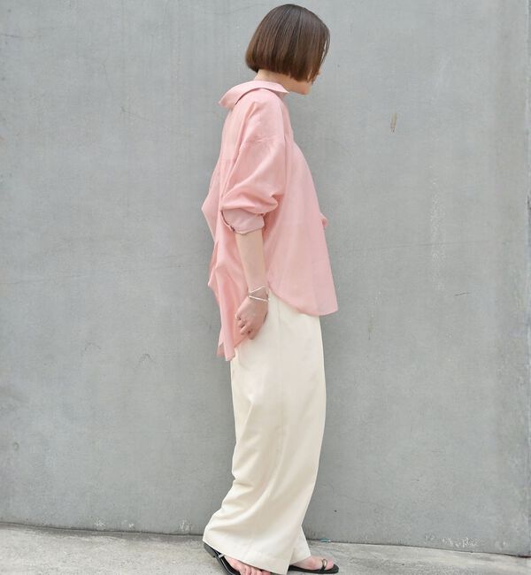 qualite「【大人シアーシャツ】バックスリットシアーシャツ」|シャツ・ブラウス|