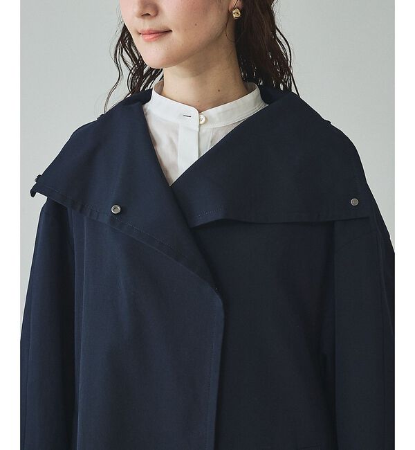 qualite「ネイビー数点入荷！在庫あるのみ！【大人のスプリングコート】オーバースタンドコート」|トレンチコート|