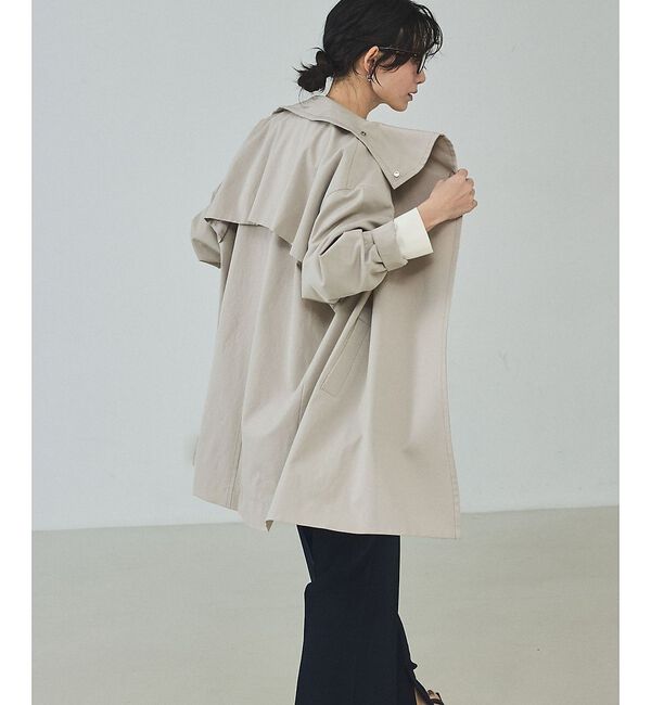 qualite「ネイビー数点入荷！在庫あるのみ！【大人のスプリングコート】オーバースタンドコート」|トレンチコート|