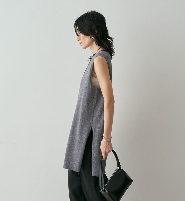 qualite「【接触冷感・セットアップ対応】レーヨンストレッチニットチュニック」|ワンピース|