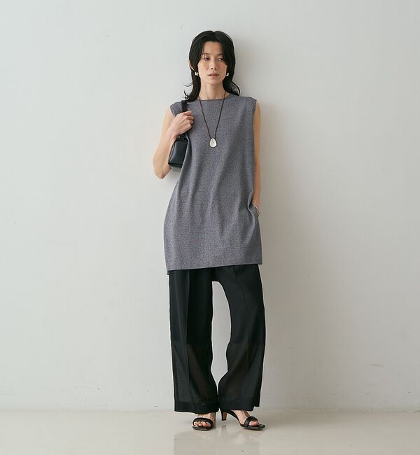 qualite「【接触冷感・セットアップ対応】レーヨンストレッチニットチュニック」|ワンピース|