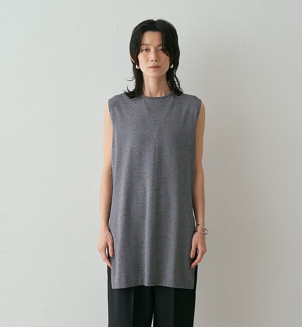 qualite「【接触冷感・セットアップ対応】レーヨンストレッチニットチュニック」|ワンピース|