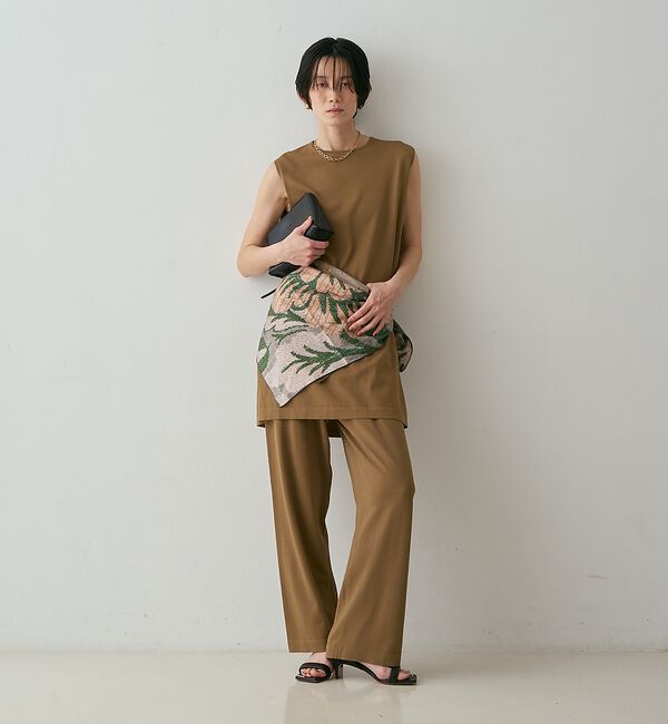 qualite「【接触冷感・セットアップ対応】レーヨンストレッチニットチュニック」|ワンピース|