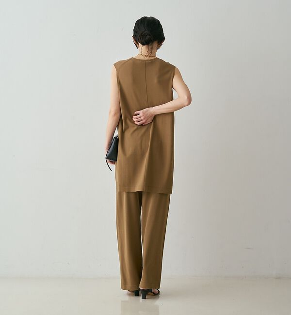 qualite「【接触冷感・セットアップ対応】レーヨンストレッチニットチュニック」|ワンピース|