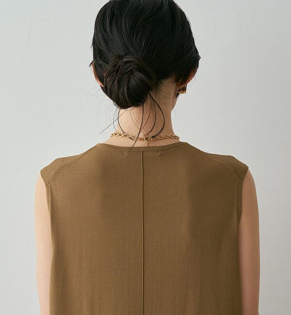 qualite「【接触冷感・セットアップ対応】レーヨンストレッチニットチュニック」|ワンピース|