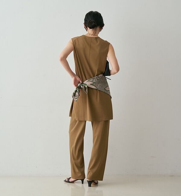 qualite「【接触冷感・セットアップ対応】レーヨンストレッチニットチュニック」|ワンピース|