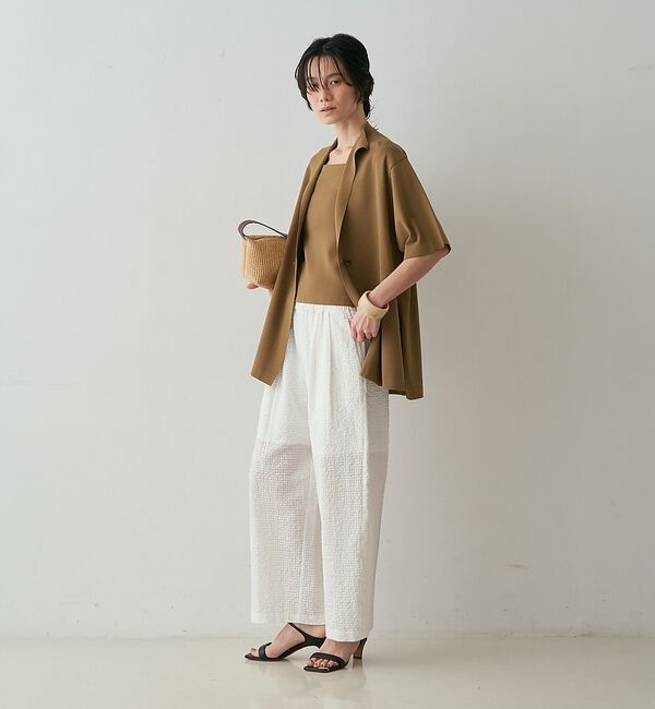 qualite「【セットアップ対応】シアーギンガムクロップドパンツ【予約】」|その他|