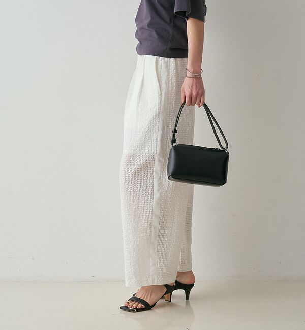 qualite「【セットアップ対応】シアーギンガムクロップドパンツ【予約】」|その他|