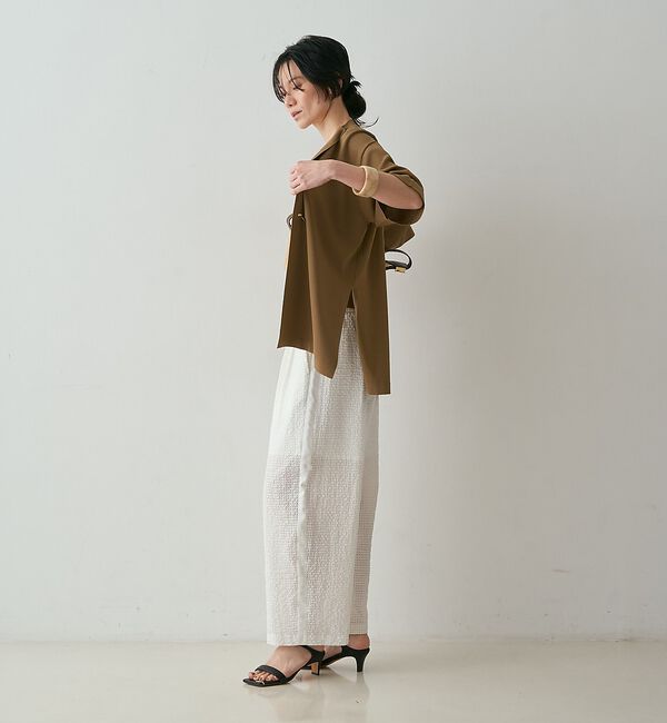 qualite「【セットアップ対応】シアーギンガムクロップドパンツ【予約】」|その他|