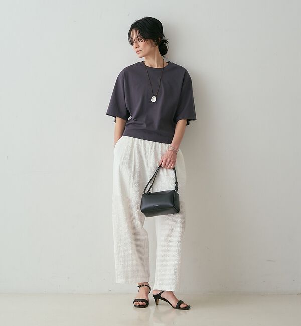 qualite「【セットアップ対応】シアーギンガムクロップドパンツ【予約】」|その他|