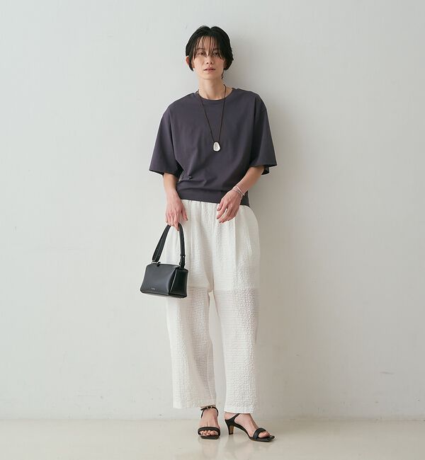 qualite「【セットアップ対応】シアーギンガムクロップドパンツ【予約】」|その他|