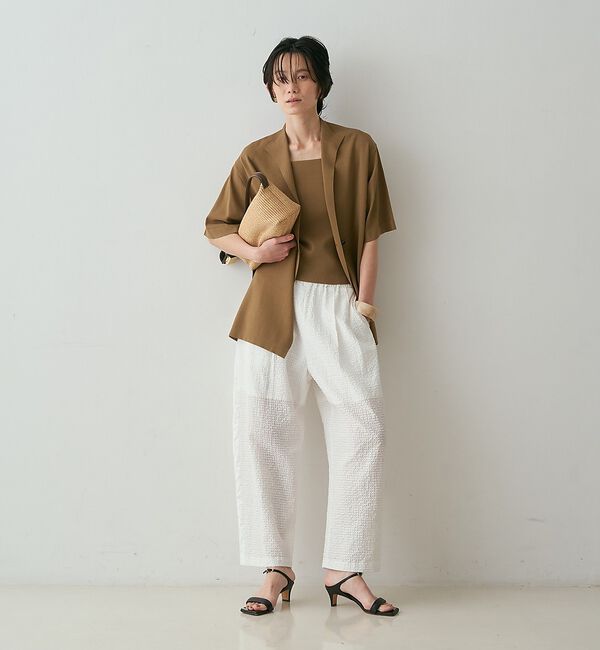 qualite「【セットアップ対応】シアーギンガムクロップドパンツ【予約】」|その他|