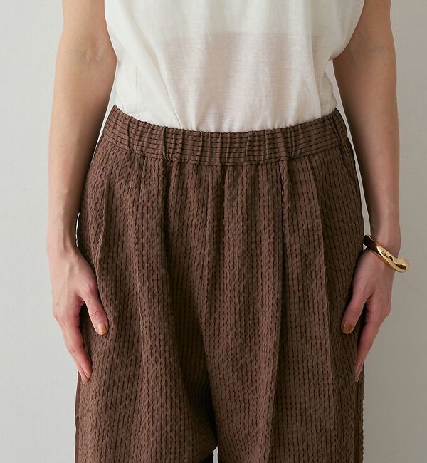 qualite「【セットアップ対応】シアーギンガムクロップドパンツ【予約】」|その他|