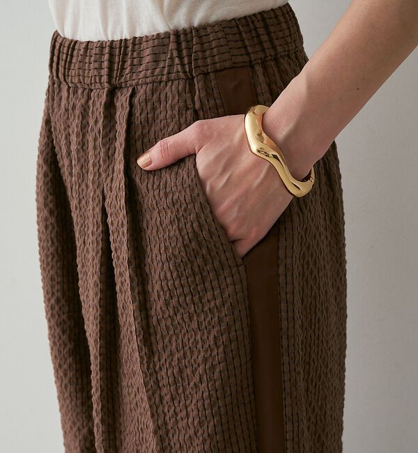 qualite「【セットアップ対応】シアーギンガムクロップドパンツ【予約】」|その他|