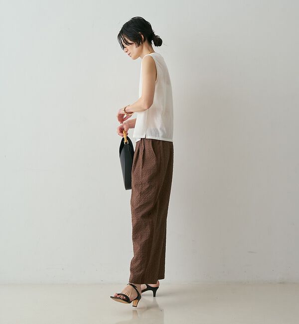 qualite「【セットアップ対応】シアーギンガムクロップドパンツ【予約】」|その他|