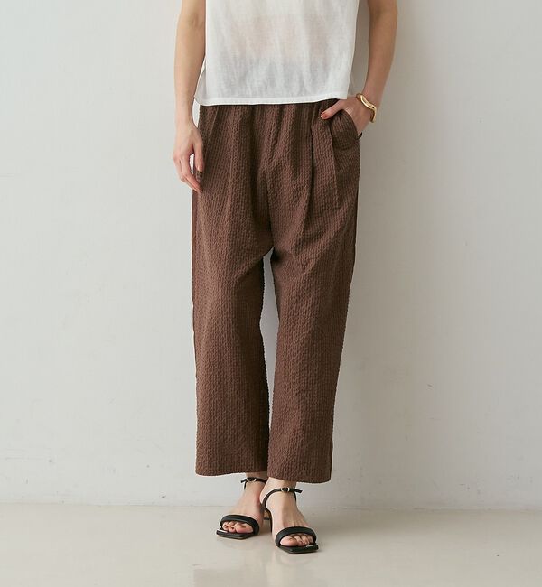 qualite「【セットアップ対応】シアーギンガムクロップドパンツ【予約】」|その他|