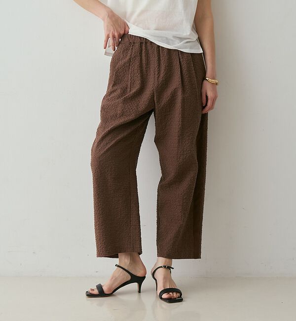 qualite「【セットアップ対応】シアーギンガムクロップドパンツ【予約】」|その他|