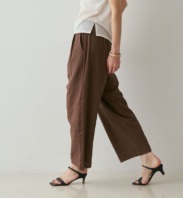 qualite「【セットアップ対応】シアーギンガムクロップドパンツ【予約】」|その他|