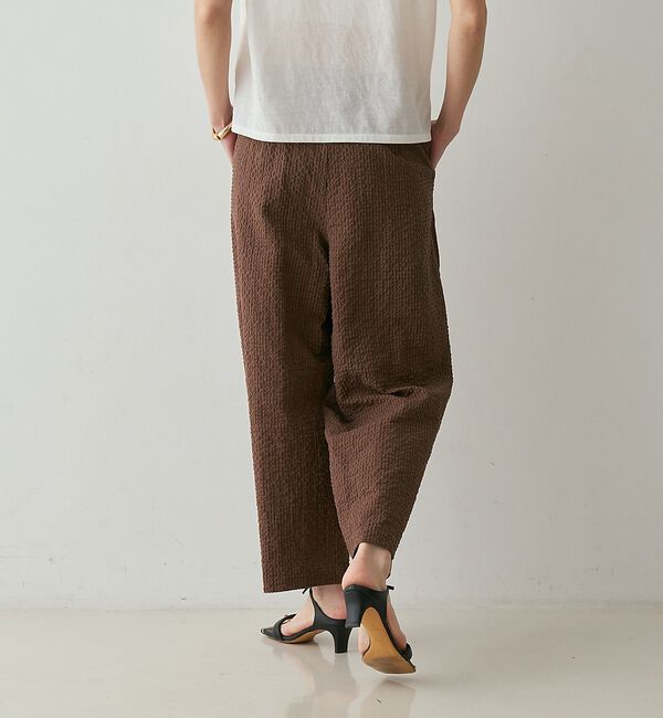 qualite「【セットアップ対応】シアーギンガムクロップドパンツ【予約】」|その他|