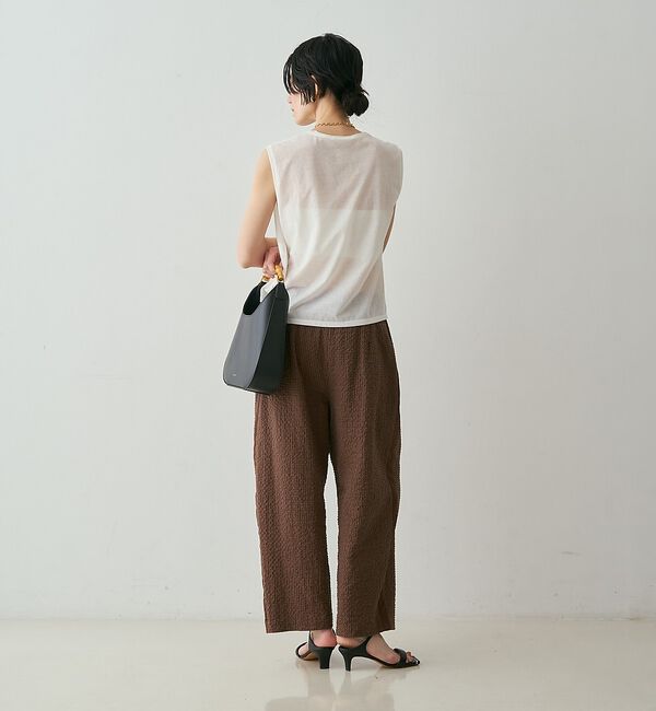 qualite「【セットアップ対応】シアーギンガムクロップドパンツ【予約】」|その他|