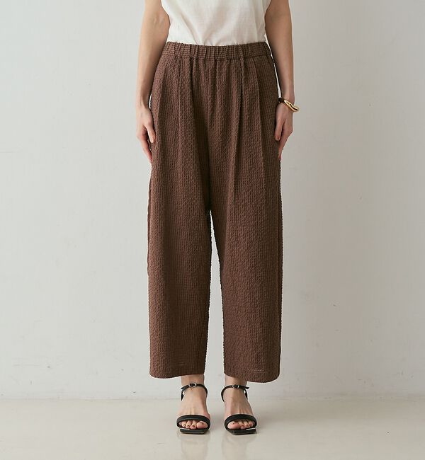 qualite「【セットアップ対応】シアーギンガムクロップドパンツ【予約】」|その他|