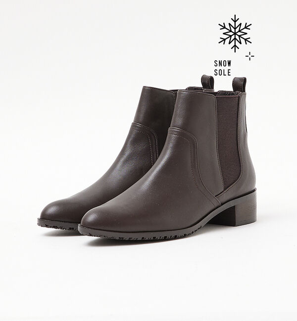 AU BANNISTER「【スノーソール】ローヒールサイドゴアブーツ」|ショートブーツ|ダークブラウン