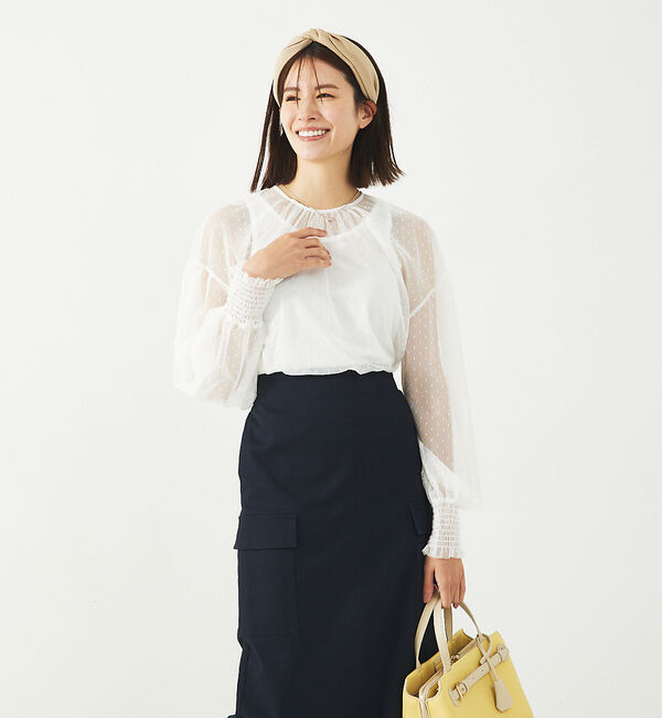 abahouse mavie「チュールブラウス(タンク付き)」|シャツ・ブラウス|