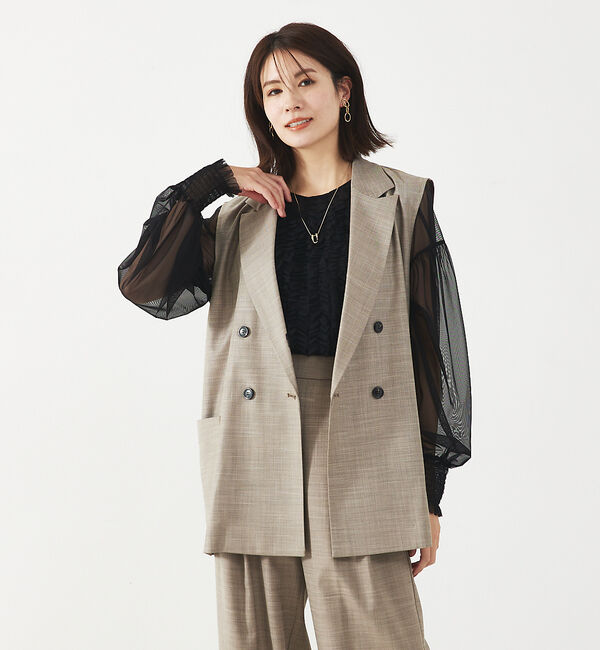 abahouse mavie「チュールブラウス(タンク付き)」|シャツ・ブラウス|