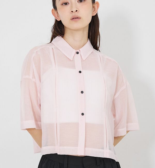 NOMINE「ハーフスリーブ シアー シャツ」|シャツ・ブラウス|
